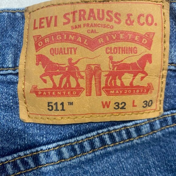 Levis 511 Mens Slim Fit Jeans‎ W32 L30 Stretch Denim Blue - Picture 3 of 15